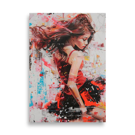[BELNAN] Resonant Red Abstract Elegance Wall Art Matte Poster - BELNAN